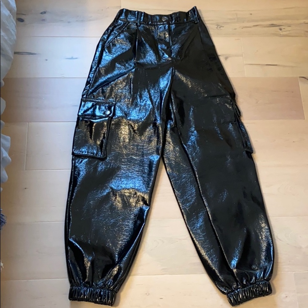 Shiny “leather” pants